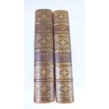 The History of Ireland by Thomas Wright, Vol 1 & 2, with leather spines and engraved illustrations