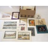 A large quantity of prints and watercolours, mainly mounted but not framed