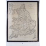 James Bingley - engraved map of canals in England and Wales, 50 x 39cm