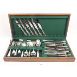A silver plated cutlery set - boxed, by C P Walker