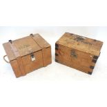 An early 20th century pine tuck box and another pine box