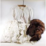 A fox fur and two Victorian nightdresses