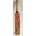 A signed cricket bat by Garry Sobers