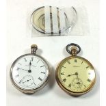 A Silver A.W.W.Co Waltham, Mass pocket watch and a gold plated Waltham pocket watch