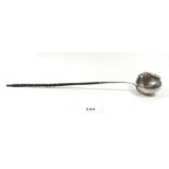 A Georgian silver horn handled punch ladle