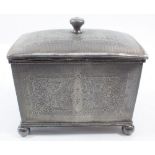 A silver plated tea caddy