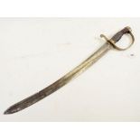 A 19th century short sword with shagreen and brass handle, blade 56cm
