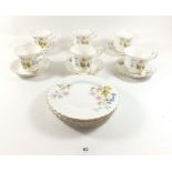 A Richmond tea service printed flowers comprising: six cups and saucers and six tea plates