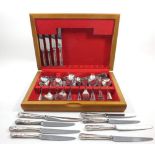 A box of silver plated Kings Pattern cutlery