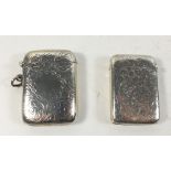 Two silver vesta cases with engraved decoration, Birmingham 1894 and 1900