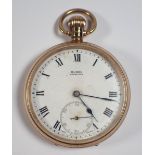 A vintage 9ct gold 'Buren' open face pocket watch signed 'Buren, Grand Prix' with fitted case,