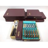 A Butler vintage cutlery set with wooden handles, boxed