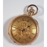 A continental 18 carat gold fob watch