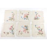 Six Liberty's watercolour on muslin table mats, boxed