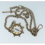 A 9 carat gold fob chain 13g and a 9 carat gold compass fob