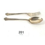 A silver child's spoon and fork, Sheffield 1930 35g