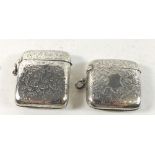 Two silver vesta cases with engraved decoration, Birmingham 1894 and 1910