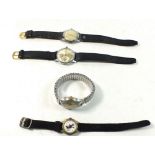 An Alpha Automatic vintage gentlemans watch, an Accurist watch, Timor watch and childs novelty watch