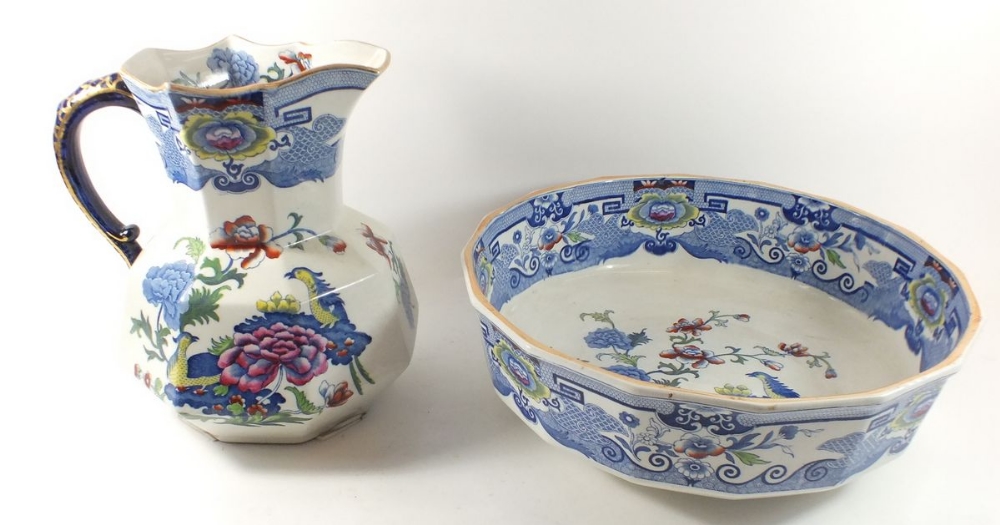 A Masons Ironstone jug and bowl toiletry set