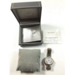 A Dunhill gentleman's stainless steel wrist watch, boxed with instructions and Garrards compliment