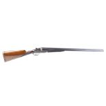 (S2) 12 bore sidelock non ejector, Spanish, 27½ ins barrels, ¼ & ½, engine turned rib, 70mm