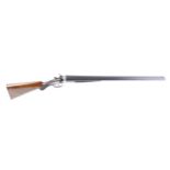 (S2) 12 bore double hammer gun by Hollis & Sons, 30 ins nitro proof barrels, ¼ & ½, the rib