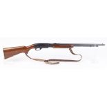 (S1) .22 Remington Fieldmaster Model 572 pump action rifle, 24 ins crew cut barrel with open sights,