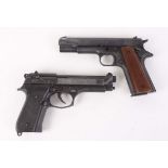 8mm Bruni 96 blank firing pistol; 8mm Bruni blank firing pistol (no magazine) (2) This Lot is