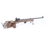 (S1) .22 Anschutz Match 54 bolt action target rifle, 27 ins heavy barrel, tunnel foresight (
