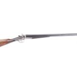 (S2) 16 bore double hammer gun by H. Clarke & Sons, 29 ins nitro proof barrels, ic & ½, the rib