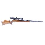 .177 Weihrauch HW 77K under lever air rifle, fitted moderator, figured pistol grip stock with