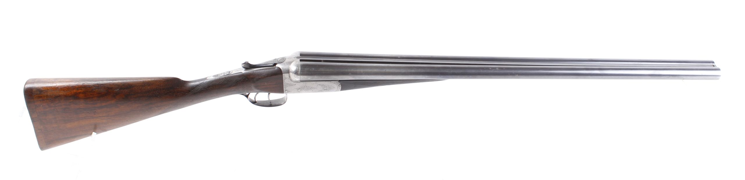 (S2) 12 bore boxlock ejector by Wm Cashmore, 26 ins sleeved barrels, cyl & cyl, scroll engraved