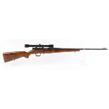 (S1) .22 Tyrol semi automatic rifle (no magazine), 25 ins threaded barrel, open sights, semi