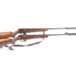 (S1) Two BRNO CZ 511 semi automatic rifles, both with screw cut barrels and moderators fitted,