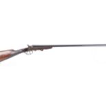 (S2) .410 Belgian double semi hammer, 28 ins barrels, folding side lever action, 14 ins straight