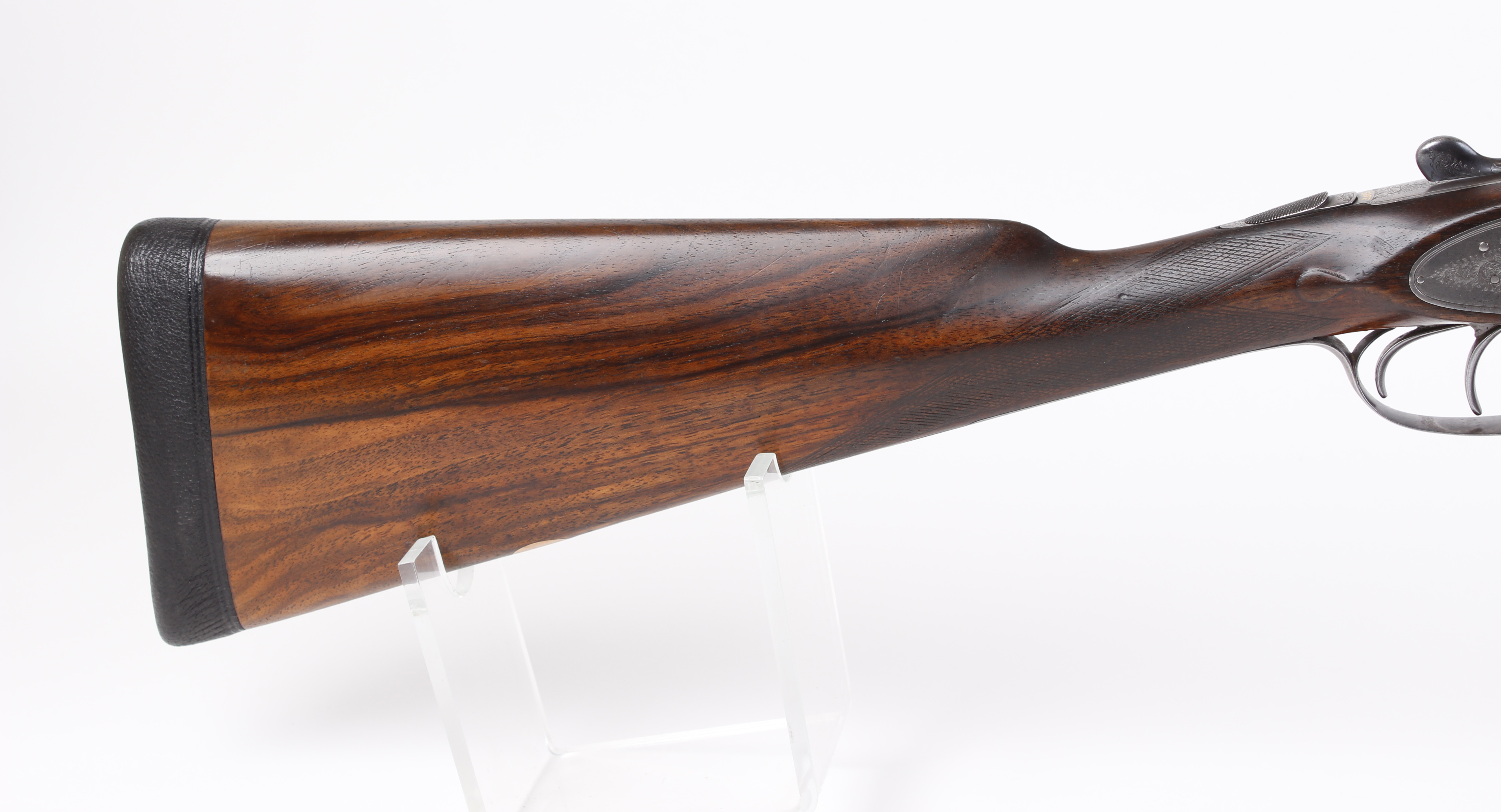 (S2) 12 bore sidelock ejector by Henry Akrill, 28 ins sleeved barrels, ¼ & ¾, concave rib with - Image 5 of 12