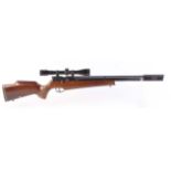 .22 Falcon FN19 pre charged bolt action air rifle, mounted 4 x 40 Walther scope, sling swivels,