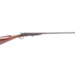 (S2) .410 Belgian double semi hammer, 27½ ins barrels with bead sight, 65mm chambers, folding side