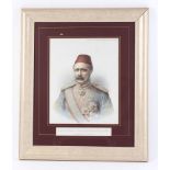 A framed and glazed coloured print of Major General Charles George Gordon C.B. (Governor General