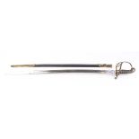 British P1845 Infantry sword, 32½ ins slightly curved single edged fullered blade with faint