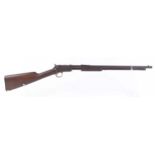 (S1) .22 Winchester Model 1906 pump action rifle, 19½ ins barrel with original open sights, tube