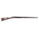 (S2) 12 bore percussion black powder musket, 31½ ins part octagonal barrel, half stocked (wedge