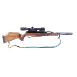 .22 Air-Arms TX200 under lever air rifle, custom engraved Monte Carlo stock with cheek piece and