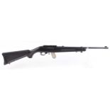 (S1) .22 Ruger 10/22 semi automatic rifle, 18½ ins screw cut barrel (capped), blade and leaf sights,