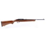 (S1) .22 Ruger 10/22 semi automatic carbine, 19 ins screw cut barrel (capped), blade and leaf