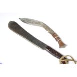 Military bolo machete, 14½ ins blade, stamped broad arrowhead MP44, chequered resin grips,