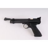 .22 Crosman 2240, Co2, bolt action, single shot air pistol, original sights, chequered shaped grips,