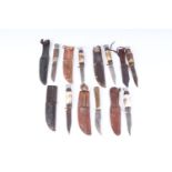 Seven various sheath knives to incl. William Rogers, Solingen blade etc.