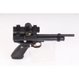 .22 Crosman 2240 Co2 bolt action air pistol, Walther red dot sight, custom trigger, no. 406B00101