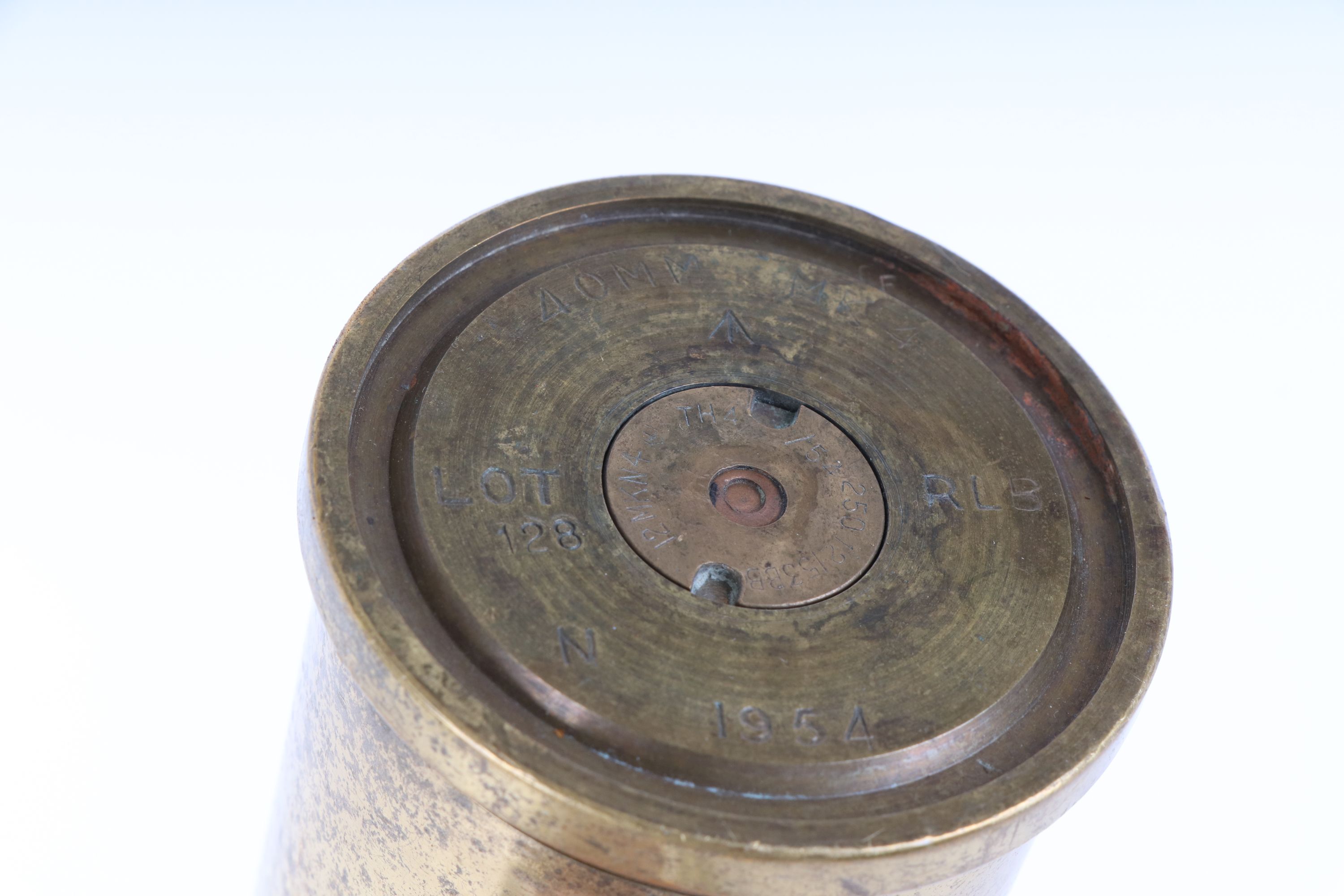 Three once fired rounds (brass case with head), to incl. 39mm AFV GAU8 round stamped US 1986 and - Image 3 of 5